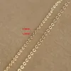 Strands Strings Rinntin 14K Solid Gold 1 0 1 2mm Diamond Cut Cable Chain Necklace for Women AU585 Yellow White Rose Neck Jewelry GC02 230729