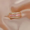 Bagues de mariage luxe ovale rose rouge pierre rouge pour femmes couleur or couleur vintage zircon promesse fiançailles bague d'anniversaire bijoux de fête