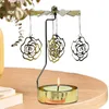 Candle Holders Rotating Candlestick Tray Christmas Romantic Rotation Spinning Carrousel Tea Light Holder Revolving Lantern