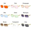 Sonnenbrille 1PC Ozean Objektiv Frauen Männer Gepard Dekoration Randlose Rechteck Retro Shades UV400 Sonnenbrille Brillen