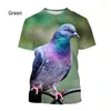 Hommes t-shirts 2023 Pigeon 3D T-shirt mode décontracté à manches courtes été Harajuku Animal oiseau imprimer