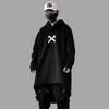 Men's Hoodies ARENS Letter Embroidered Hip Hop Cloak Long Jacket Men Casual Streetwear Harajuku Pockets Turtleneck Trench Coats Male S04