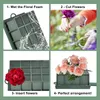 Dekorativa blommor Blomma Foam Blocks Artificial Arrangement Diy Craft Rectangle Dry Floral Bricks Holder Cage med handtag