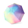 Umbrellas Mini Portable Umbrella Colorful Gradient Sunshade Anti UV 5Folding Sun Women Summer Outdoor Sunscreen