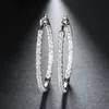 Hoop Huggie Aiyanishi Gerçek 925 STERLING Gümüş Klasik Büyük Küpeler Lüks Sona Diamond Moda Basit Minimal Hediyeler 230729