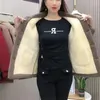 Femmes fourrure 2023 automne hiver femmes Imitation laine d'agneau veste épaissir chaud poche manteau coton rembourré vêtements d'extérieur pour femmes