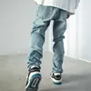 Erkek kot y2k sokak kıyafeti yama işlemi yığılmış kot pantolon pantolon erkekler giyim düz eski hip hop denim pantolon pantalon homme 230729