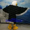 Maskottchenkostüme Schwarz Weiß Langes Fell Eagle Hawk Tercel Tiercel Falcon Vulture Kostüm Cartoon Charakter Willkommen Abendessen Marketing Z204p