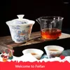 Bowls Feifan Dehua Suet Jade Porcelain Travel Tea Set Cover Bowl Express Cup 1 Pot Three Filter Carrying Bag High-end