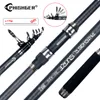 Varas de pesca para barco PHISHGER Vara telescópica para surf 364245505 Power80150g 30T Carbon Travel Surfcasting Shore Casting Pole 230729