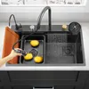 Smart Kitchen Sink Waterval RVS Spoelbak Grote Enkele Kom Vaatwasser Nano Multifunctionele Spoelbak Kraan Moderne Wastafel