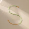 Anklets Bohemian Style Light Green Acrylic Beads Anklet Handmade 18k Gold Color Metal Foot Ornament Women Exquisite Drop Shipppin