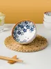 Bowls Retro Ceramic Rice Bowl Set Household Gift Box Eating Microwave Oven Baking Cold Dish