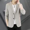 Mäns kostymer 2023 Spring Autumn Men Solid Color Blazer Coats Slim Social Dress Jackets Manliga affärsformella kostym Överrockar I383