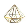 Schmuckbeutel, handgefertigt, Gold, offenes Glas, geometrisches Terrarium, Messing, Diamant, saftig, Farn, Moos, P 1XCA