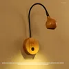 Wall Lamp Solid Wood Simple Modern Led Bedroom Bedside Reading Creative Study