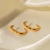 フープイヤリングuworldヴィンテージ防水ファッションゴールドメッキステンレス鋼幾何学固体曲線ジュエリーペンディエンテスデアセロ酸化