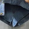 Jeans femme strass clouté Denim jupe Shorts femmes taille haute minceur a-ligne large jambe pantalon décontracté Streetwear