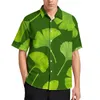 Chemises décontractées pour hommes Blouses Ginkgo Biloba colorées Homme Super Feuilles Imprimer Hawaii Motif à manches courtes Chemise de plage surdimensionnée élégante