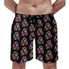 Pantaloncini da uomo Cute Barboncino Board Print Plus Size Pantaloni da spiaggia Divertimento colorato Retro Maschi Swim Trunks Qualità