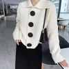 Malhas femininas Neploe outono inverno 2023 botão grande lapela cardigã feminino solto suéter coreano mujer moda malha macia kawaii puxões