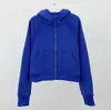 Женщины Lulus смазали полную zip -upee Jacket Jacket Sportswear йога наряды с капюшоном для тренировочных дорожек с карманами с карманами на открытом воздухе.