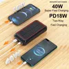 Cell Phone Power Banks 33800mAh Wireless Solar Power Bank PD 40W Fast Charger for Huawei P40 iPhone Xiaomi Samsung 15W Wireless Fast Charging Powerbank L230728