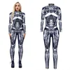 Bühnenkleidung Futuristische Technologie Halloween Cosplay Kommen Frauen Männer 3D-Druck Party Bodysuit Roboter Mechanischer Overall Karneval Onesi2953