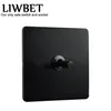 Black color 1 gang 2 way Wall Switch and AC220250V Stainless steel panel Light Switch with black color toggle T200605258w