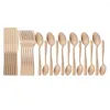 Servis uppsättningar 24st Rose Gold Matte Set rostfritt stål plattvaruknivknivgaffel Kök köksilver med silver