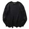 Men's Sweaters 2023 Oversize Ripped Destroyed Holes Distressed Mens Knitted Pullover Hip Hop Fashion Loose Sweater Streetwear Harajuku