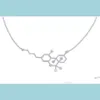 Pendant 10st Gold Sier Simple Molecule Molecular Structure Hormon Element Necklace Science DNA Dopamine Halsband Jhey9 Vxbzf251z