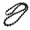 Chaînes -vente Obsidienne Naturelle Perles Tissées À La Main Collier Bijoux Boutique De Mode 8 Mm Clavicule Sw