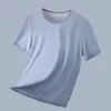 Camisetas masculinas CLEVER-MENMODE Verão Camisetas masculinas de secagem rápida Ice Silk Mesh Camisas casuais com decote em O e manga curta Tee Tops Roupas masculinas Streetwear