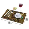 Chemin de Table 4/6 pièces ensemble tapis Punk mécanique montre imprimé serviette cuisine accessoires maison fête napperons décoratifs