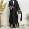 Vêtements ethniques européens et américains dentelle couture mode Slim Cardigan Robe Dubai Abaya Kimono caftans pour femmes robes musulmanes