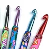 Dried Flowers 12pcs Colorful Ceramic Handle Alumina Crochet Hooks Knitting Needles Set Sewing for Weave Handmade Tool 230729