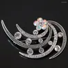 Broches bohême grande fleur broche perles de cristal blanc couleur argent mode femmes broches antiques bijoux cadeaux pour B1215