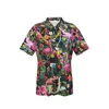 Heren Casual Shirts Hawaiian Shirt Grappige Print Hamburgers Patroon Cool Strand Korte mouw Zomer Button Up Patchwork Tops 3D