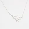 Pendant 10st Gold Sier Simple Molecule Molecular Structure Hormon Element Necklace Science DNA Dopamine Halsband Jhey9 Vxbzf251z