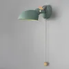 Wall Lamps Nordic Lamp For Bedroom Bedside Modern Background Light Home Decoration Pull Switch Reading Lighting Luminaire Adjustable