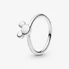 Cluster Ringe LR Zirkonia Triple Circle Micky Kopf Pan Silber Ring für Frauen Schmuck Hochzeit Verlobung Mädchen Geschenk