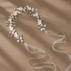 SLBRIDAL Haarspangen, handgefertigt, Strass, Perlen, Porzellan, Blume, Braut-Tiara, Stirnband, Hochzeit, Brautjungfern, Kopfschmuck, Ranke, Damenschmuck