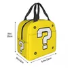 Lunchtassen Question Block Marios geïsoleerde lunchtas voor dames heren Lekvrije koude lunchbox Kids School Kinderen School Food Tote Bags 230729