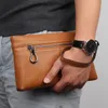 Wallets Nesitu High Quality Casual Vintage Long Yellow Black Genuine Leather Men Clutch Bag Men's Wallet Purse Phone Bags M010