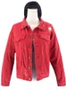 Vestes pour femmes printemps automne femmes lâche effiloché trou rouge Denim veste Streetwear femme simple boutonnage jean manteau vêtements d'extérieur hauts