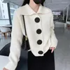 Malhas femininas Neploe outono inverno 2023 botão grande lapela cardigã feminino solto suéter coreano mujer moda malha macia kawaii puxões