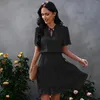 Платья для вечеринок лимон gina chiffon плиссированное летнее платье модная бабочка рукав сладкий для женщин 2023 v-образец Rope femme mini