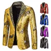 Men's Suits Blazers Men Blazer Shiny Sequin Shawl Collar suit Men Wedding Groom Singer Prom Glitter Suit Jacket DJ Club Stage Men suit 230729