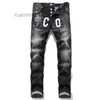 Jeans Jeans Quadril Calça Street Zipper Corrente Decoração Rasgado Stretch Preto Moda Slim Fit Jeans Lavado Com Painéis Natal ZPLU